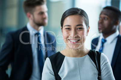 Happy businesswoman in office