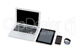 Laptop, digital tablet, mobile phone and smart watch