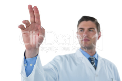 Doctor touching an digital screen