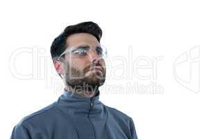 Man wearing protective eyewear