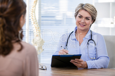 Patient consulting a doctor