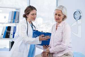 Patient consulting a doctor