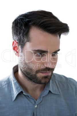 Handsome man against white background