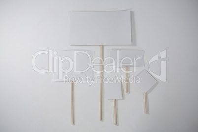 Placard sign boards on white background