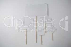 Placard sign boards on white background