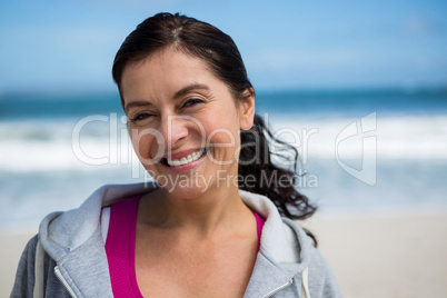 Smiling woman at the beach