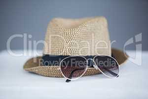 Fedora hat and sunglasses