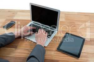 Businessman using laptop