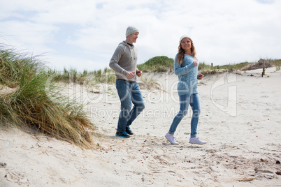 Mature couple enjoying on beach