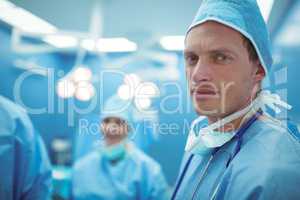 Portrait of male surgeon in operation theater