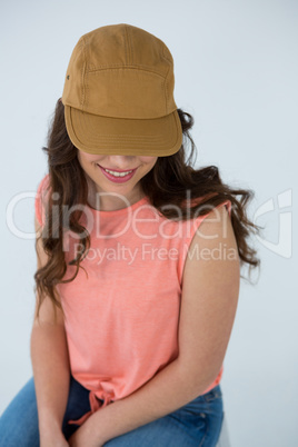 Woman in brown cap