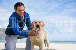 Man with his pet dog