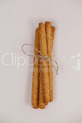 Bunch of bread sticks with sesame