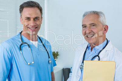 Portrait of smiling surgeon and doctor