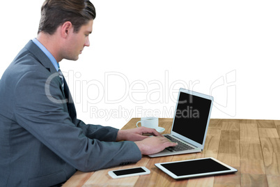 Businessman using laptop