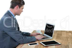 Businessman using laptop