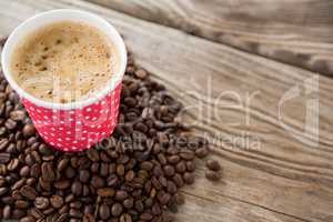 Close-up of coffee with coffee beans