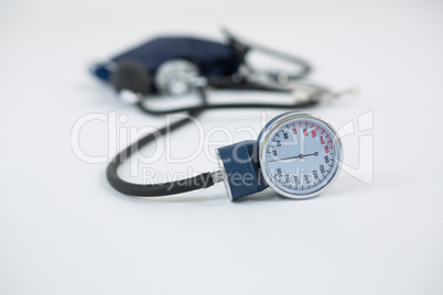 Close-up of blood pressure measuring equipment
