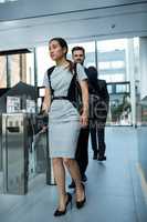 Businesswoman walking in office