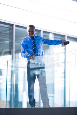 Worried businessman in hospital