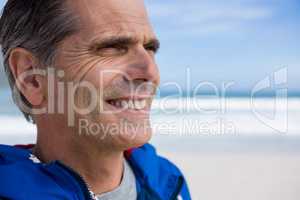 Smiling man on beach