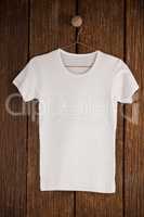 White t-shirt on hanger