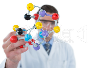 Scientist experimenting molecule structure
