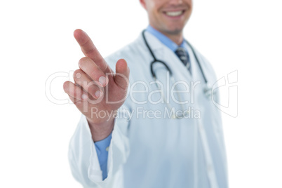 Doctor touching an digital screen Doctor touching an digital screen