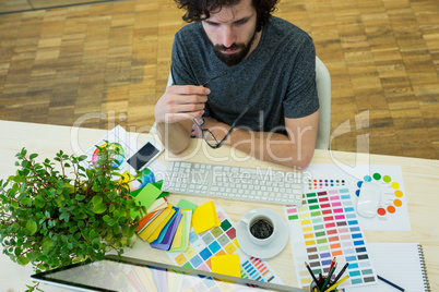 Graphic designers work desk in office