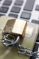 Smart card locked in chain on laptop