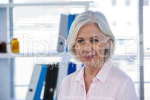 Patient smiling at clinic