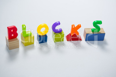 Toy letters showcasing blocks