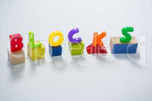 Toy letters showcasing blocks