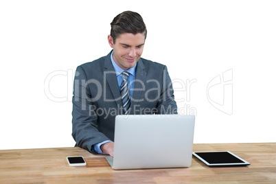 Businessman using laptop