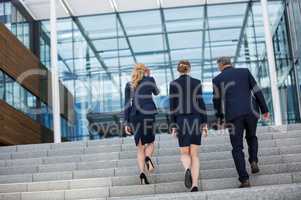 Businesspeople climbing up the steps
