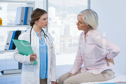 Patient consulting a doctor