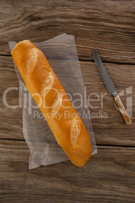 Baguette with knife