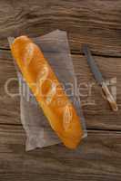 Baguette with knife