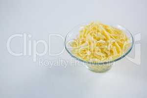Grated cheese in a bowl