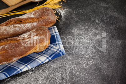 Bread loaf with wheat grains