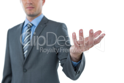 Close-up of businessman gesturing