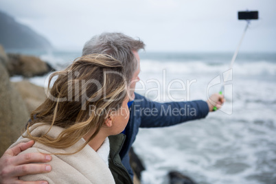 Happy couple taking a selfie