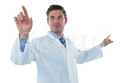 Doctor touching an digital screen