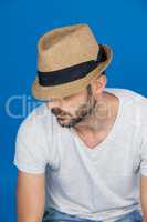 Man in fedora hat