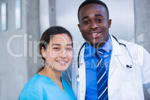 Smiling nurse and doctor