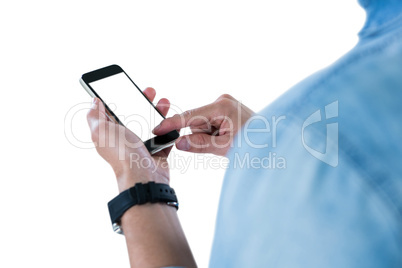 Man using mobile phone