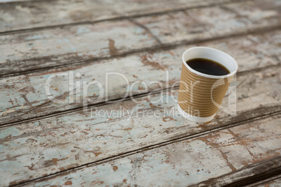 Coffee in disposable cup