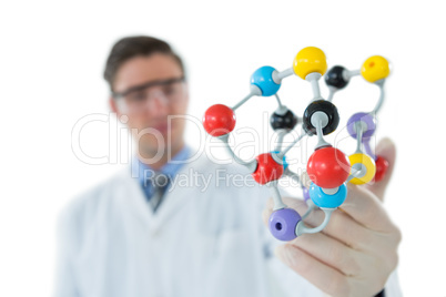 Scientist experimenting molecule structure