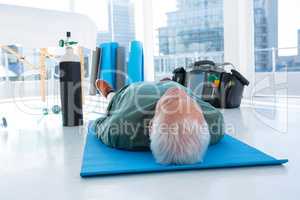 Patient lying on the mat for resuscitation treatment