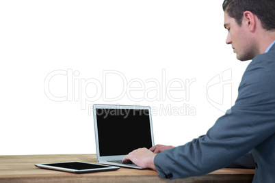 Businessman using laptop